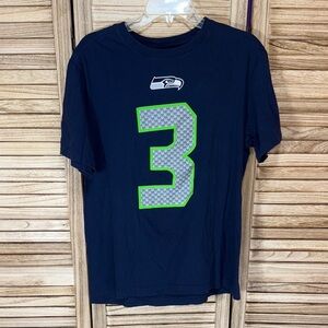 Seahawks Wilson Wilson Nike Navy Blue Tee Size M